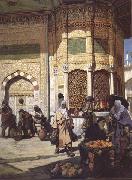 Hippolyte Berteaux Une fontaine a Constantinople (mk32) oil painting on canvas